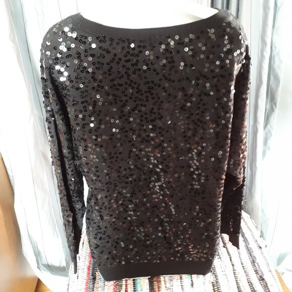 Sweater - Black Sequined - Size Medium - International Concepts - Picture 2 of 3